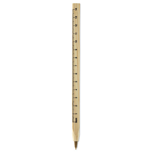 Wooden pen with a ruler